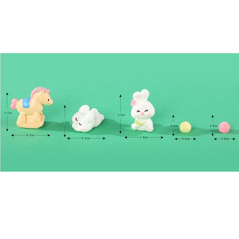 ​​​​​​​Mô Hình Tiểu Cảnh "Thỏ Dễ Thương Tiangong Mini" Trang Trí Sen Đá, Sân Vườn/ Chậu Cây, DYI, Terrarium