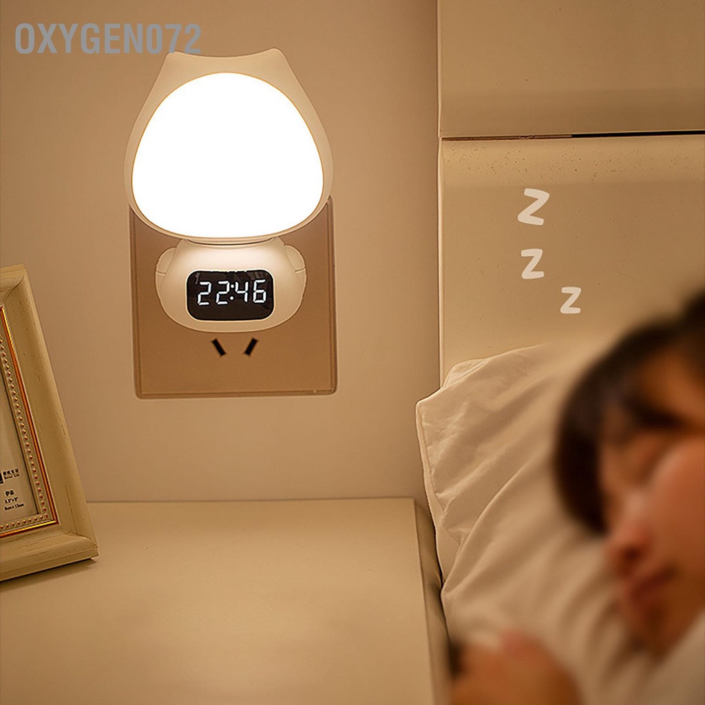 Oxygen072 Đèn Ngủ LED Cắm Hoặc Sạc Điều Khiển Từ Xa Mờ Đầu Xoay Dễ Thương Mầm Non Ánh Sáng Cho Phòng CN 220V