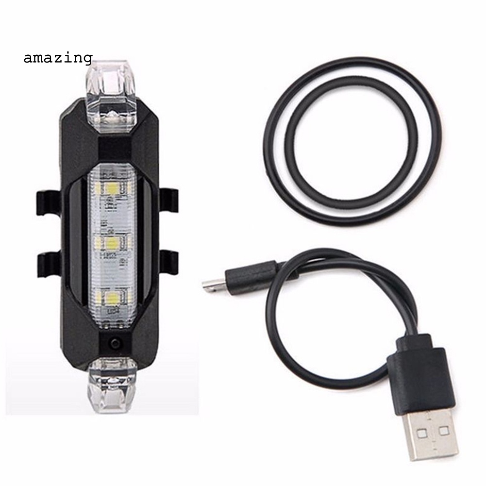 Đèn LED 5 Bóng Cảnh Báo An Toàn Sạc USB Gắn Đuôi Xe Đạp