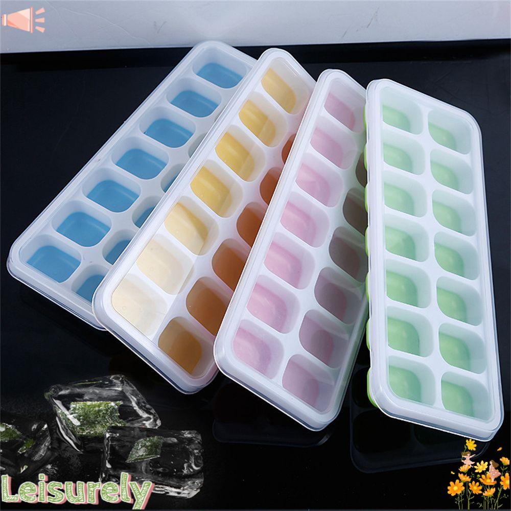 Khuôn Silicone Làm Đá Viên 14 Ô Có Nắp Tháo Rời Nhiều Màu Sắc Tiện Lợi Dành Cho Nhà Bếp/ Quán Bar