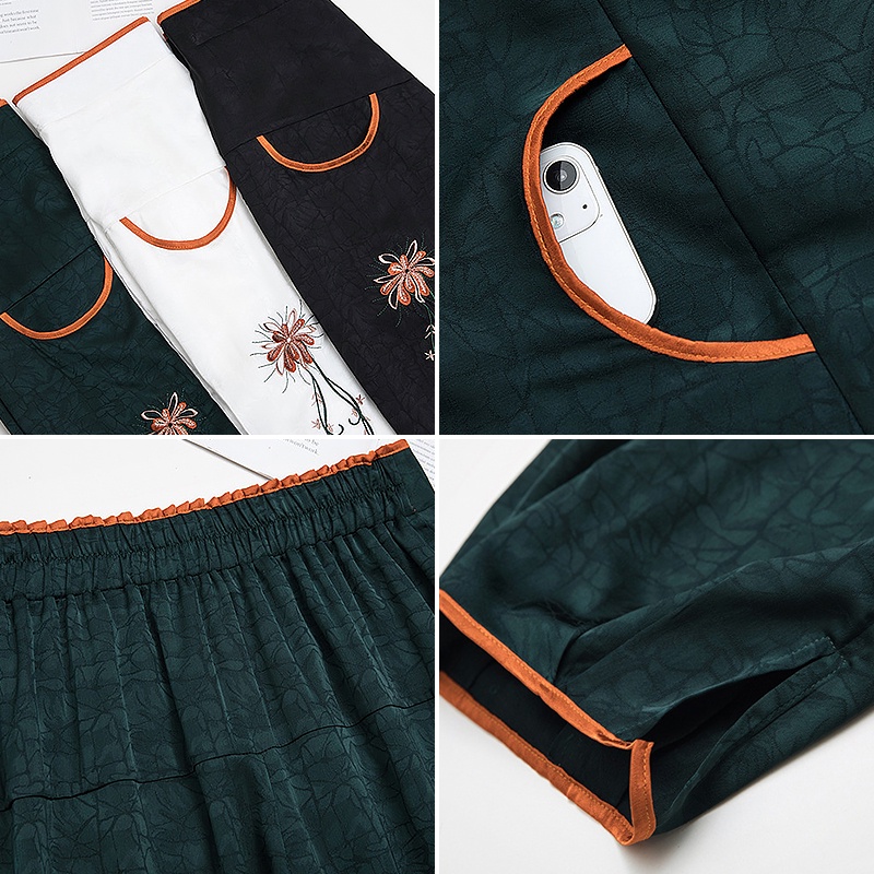 Quần Dài Dáng Rộng Mỏng Màu Trơn Thêu Họa Tiết Thời Trang Mùa Hè Cho Nữ