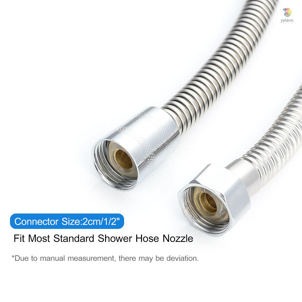 Ống Vòi Hoa Sen Dài 3M Bằng Thép Không Gỉ Với Đầu Nối 1 / 2 Inch Tiện Dụng Cho Nhà Tắm
