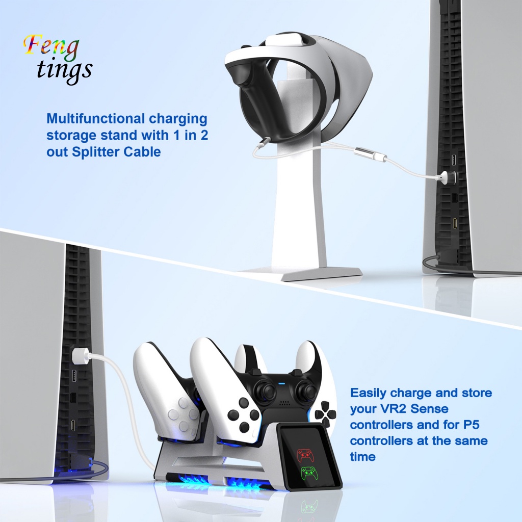 Đế Sạc Hai Dây Nhiều Màu Sắc Cho Tay Cầm Chơi Game PS5 / PS5