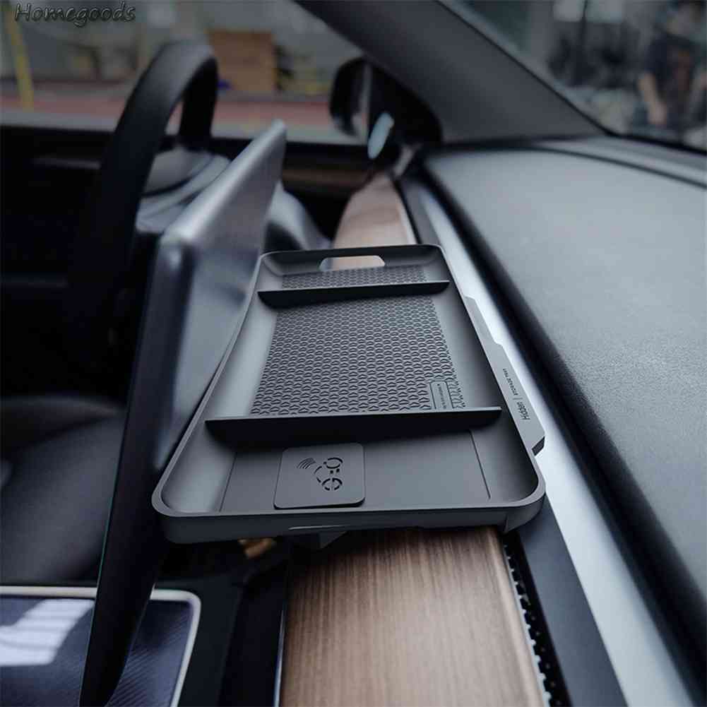 Hộp Đựng Đồ Dùng Màu Đen Bằng TPU Chống Trượt Cho Tesla Model 3 Y 2023