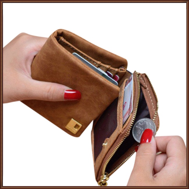 Ví Da Cầm Tay Mini Có Nút Gài Thời Trang Cho Nữ