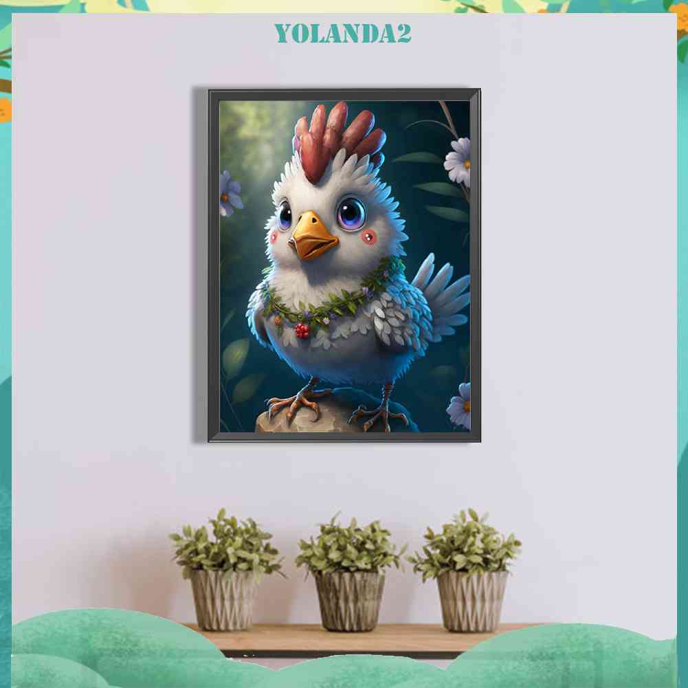 Tranh Đính Đá Kim Cương Toàn Bộ 5D DIY Hình Vẽ Gà