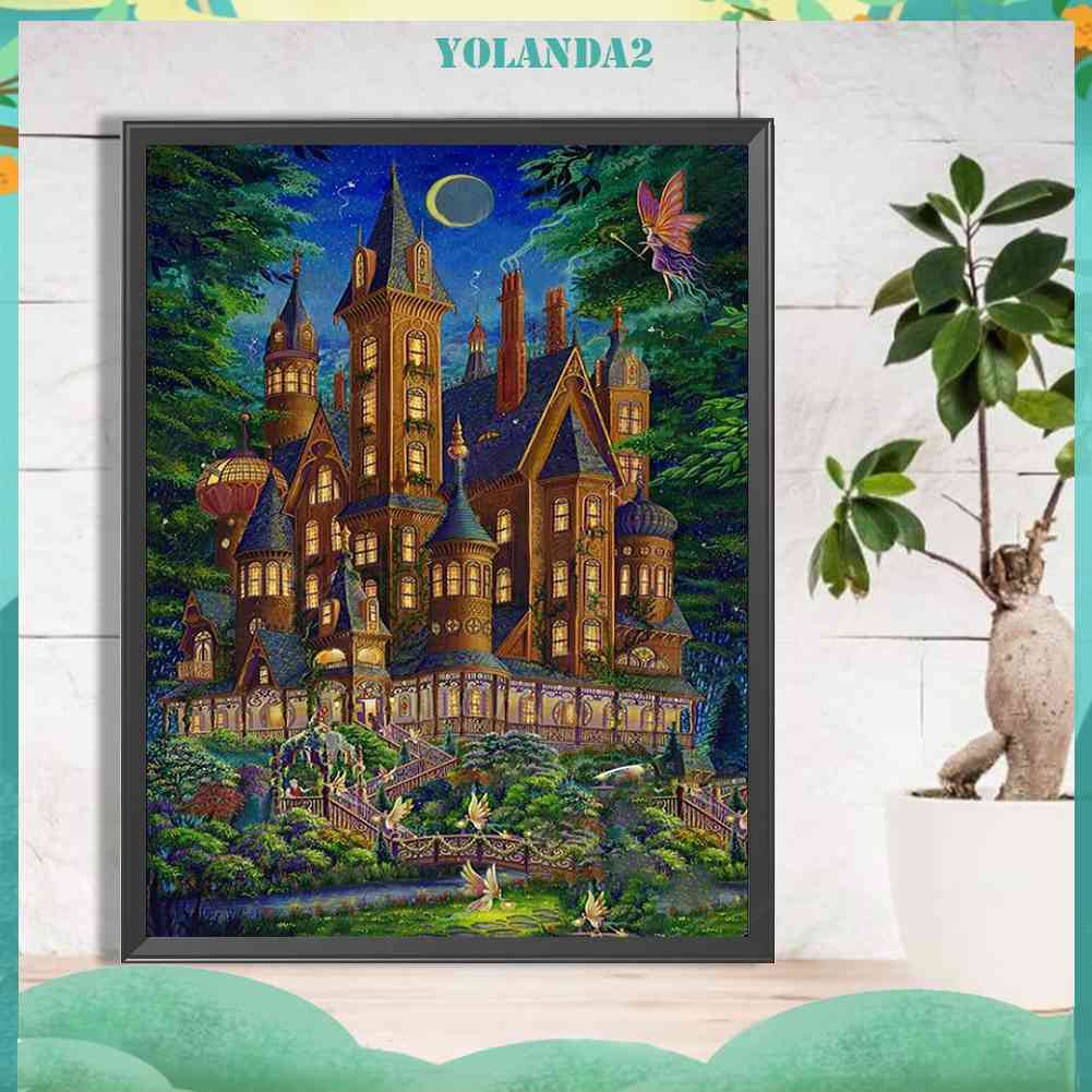 Tranh Đính Đá Kim Cương Toàn Bộ 5D DIY Hình Lâu Đài