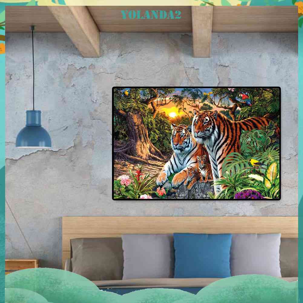 Tranh Đính Đá Kim Cương Toàn Bộ Bộ Não 5D DIY Hình Vẽ Hổ