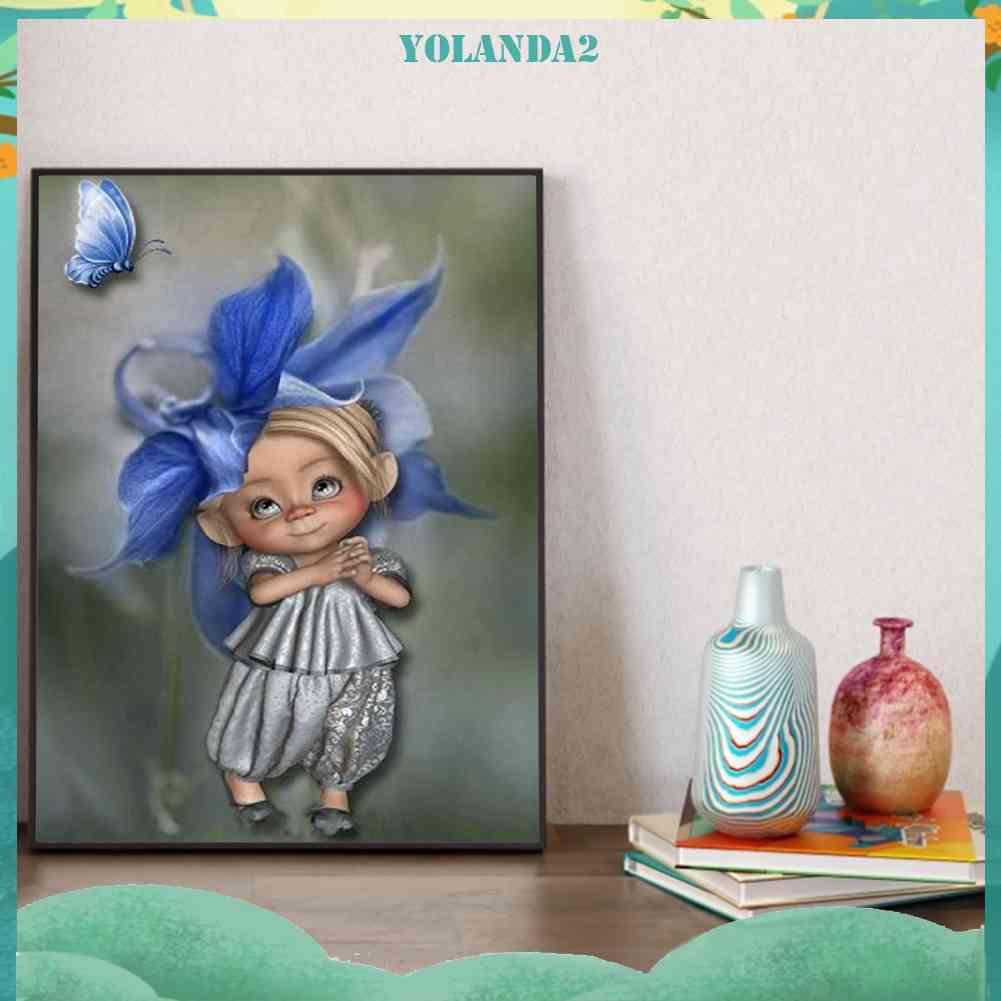 Tranh Đính Đá Kim Cương Toàn Bộ 5D DIY Hình Vẽ Búp Bê Mắt To