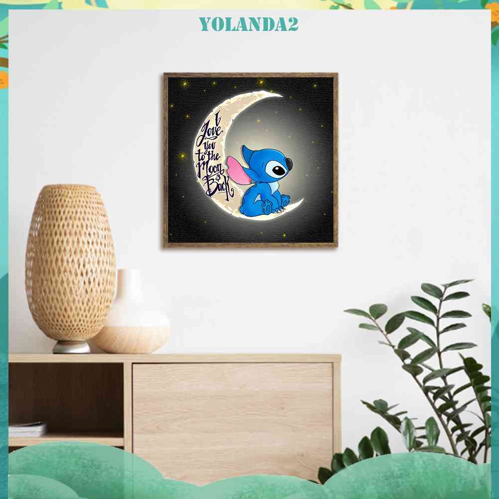 Tranh Đính Đá Kim Cương Toàn Diện Hình Mặt Trăng Dùng Trang Trí Phòng