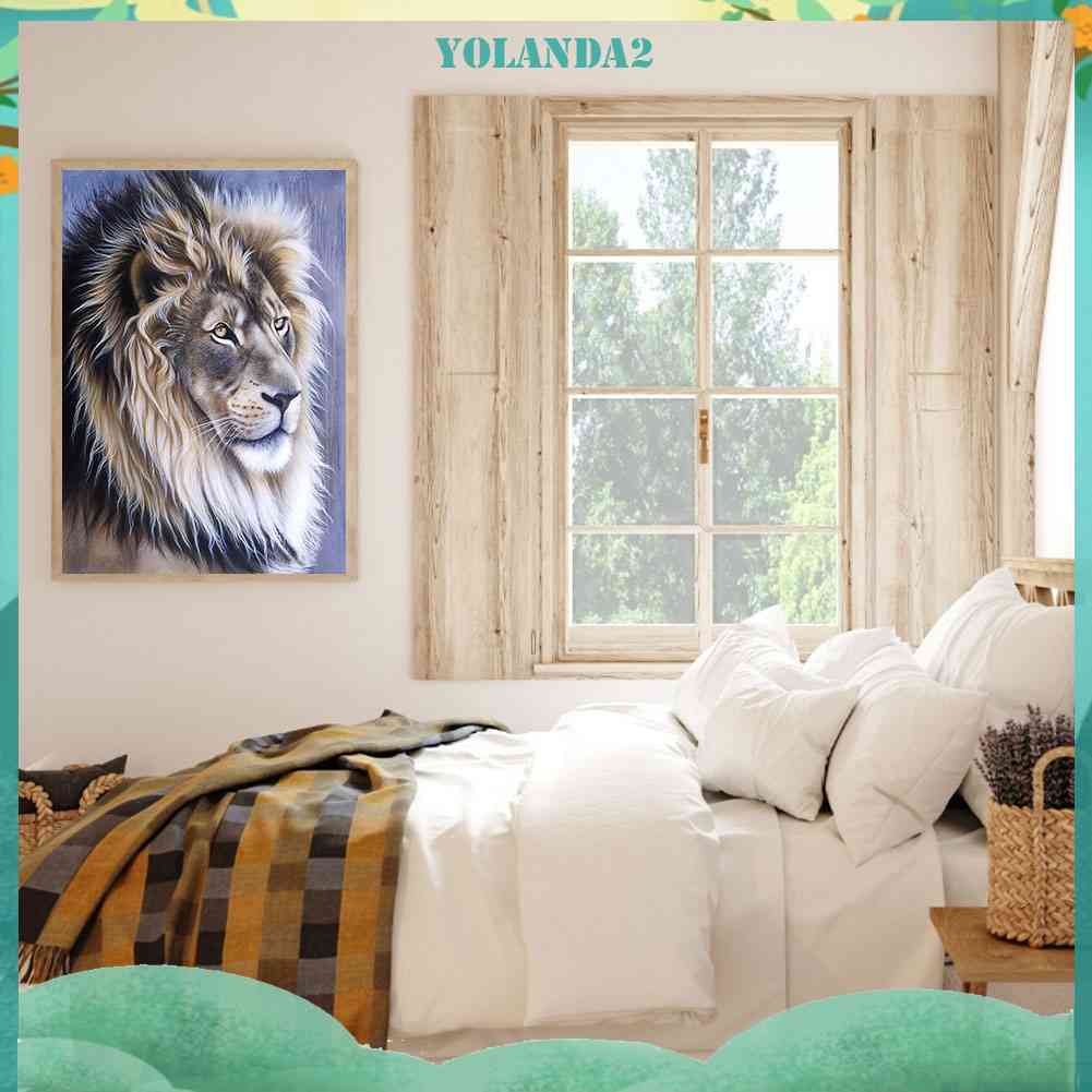 Tranh Đính Đá Kim Cương Toàn Bộ 5D DIY Hình Vẽ Sư Tử