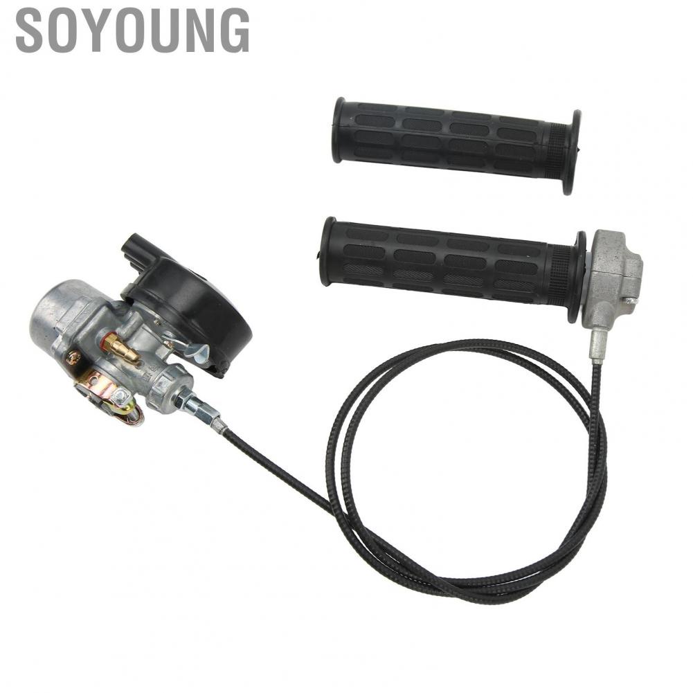 Soyoung Carb Throttle Grip Cable Set  High Toughness Carburetor Throttle Handle Bar  for 49cc To 80cc 2 Stroke Motorized Bicycle