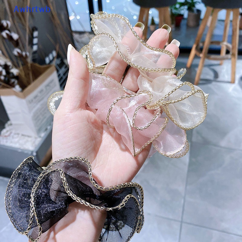 Dây Cột Tóc Co Giãn Đính Đá Hình Nơ Lớn Thanh Lịch Cho Nữ Mới