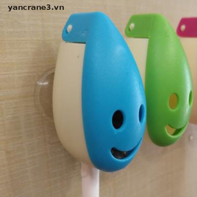 Bộ 4 Giá Đỡ Bàn Chải Đánh Răng / Cốc Hút Hình Mặt Cười Di Động Tiện Dụng Cho Phòng Tắm {yancrane3.vn}