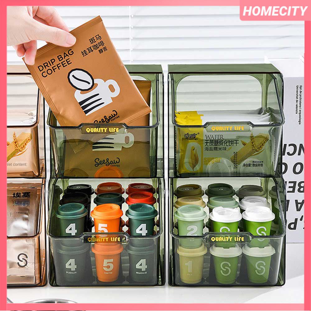 Hộp Đựng Túi Trà Hai Lớp Mở Hình Chữ U Mới Nhất Hộp Đựng Phân Loại Vật Phẩm Nhỏ Uống Liền Cà Phê Túi Đường Văn Phòng