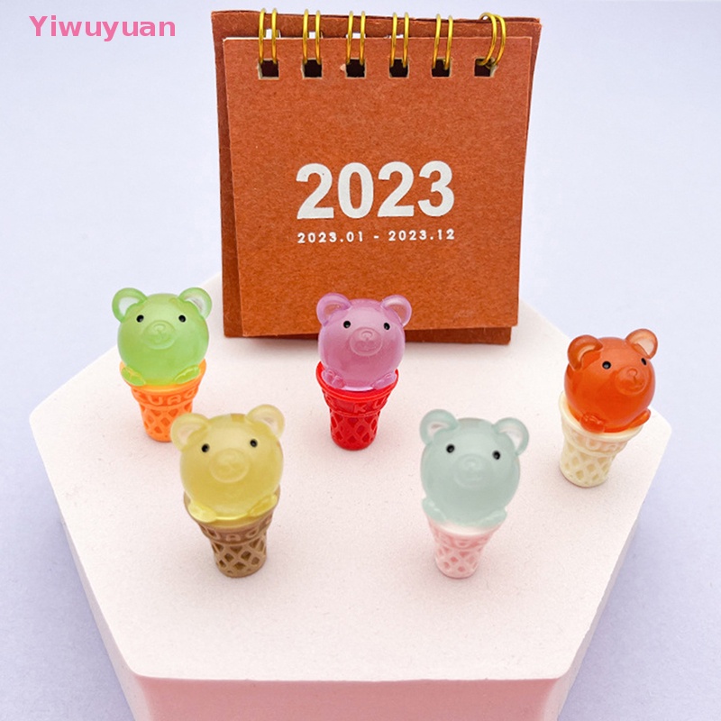 Bộ 2 Cây Kem Gấu Mini Bằng Nhựa Phát Sáng Trong Bóng Tối Mới