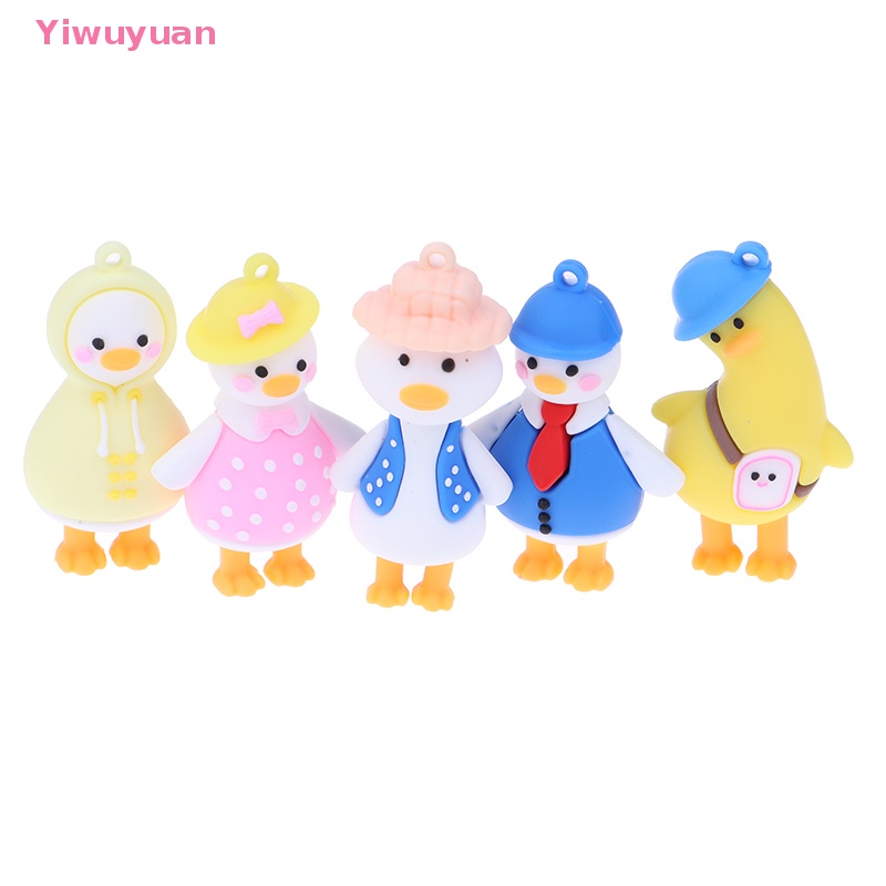 < Yiwuyuan > Móc Khóa Cặp Đôi Bằng Silicon Hình Vịt Ch Đáng Yêu Mới