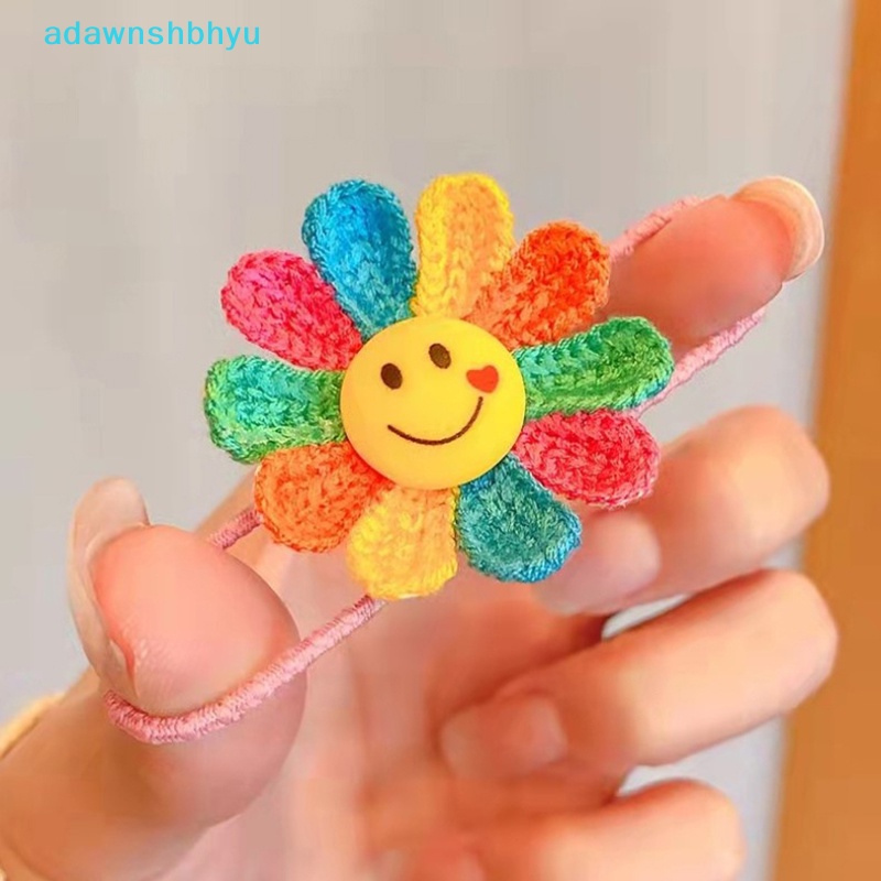 1 Cặp Kẹp Tóc Đan Len Hình Hoa Hướng Dương Mặt Cười Dễ Thương Cho Bé Gái VN