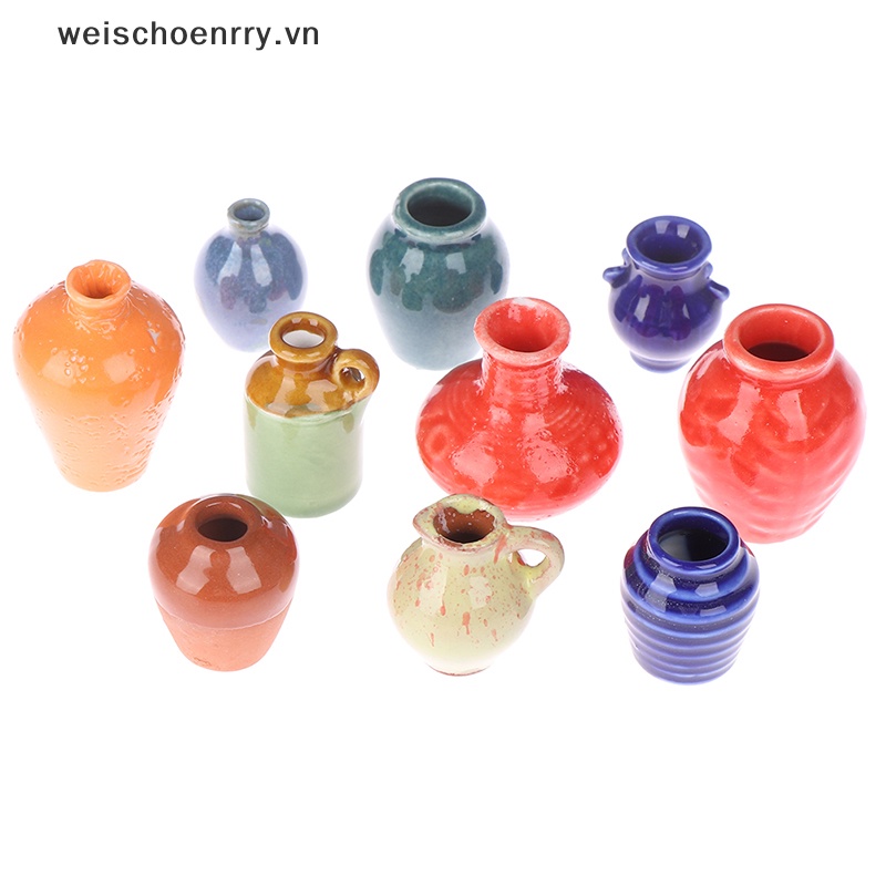 1 Bình Hoa Sứ Trang Trí Nhà Búp Bê Tỉ Lệ 1: 12