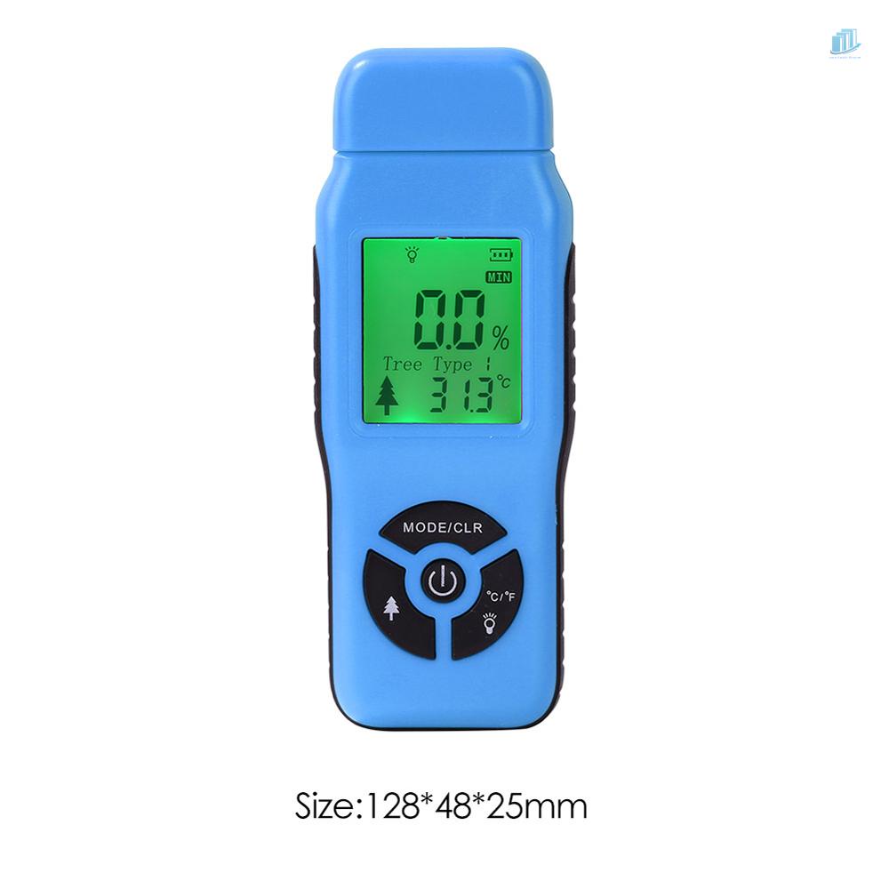 Máy Đo Độ Ẩm Màn Hình LCD Kỹ Thuật Số (s2mwvn) Bằng Gỗ Có Đèn Nền