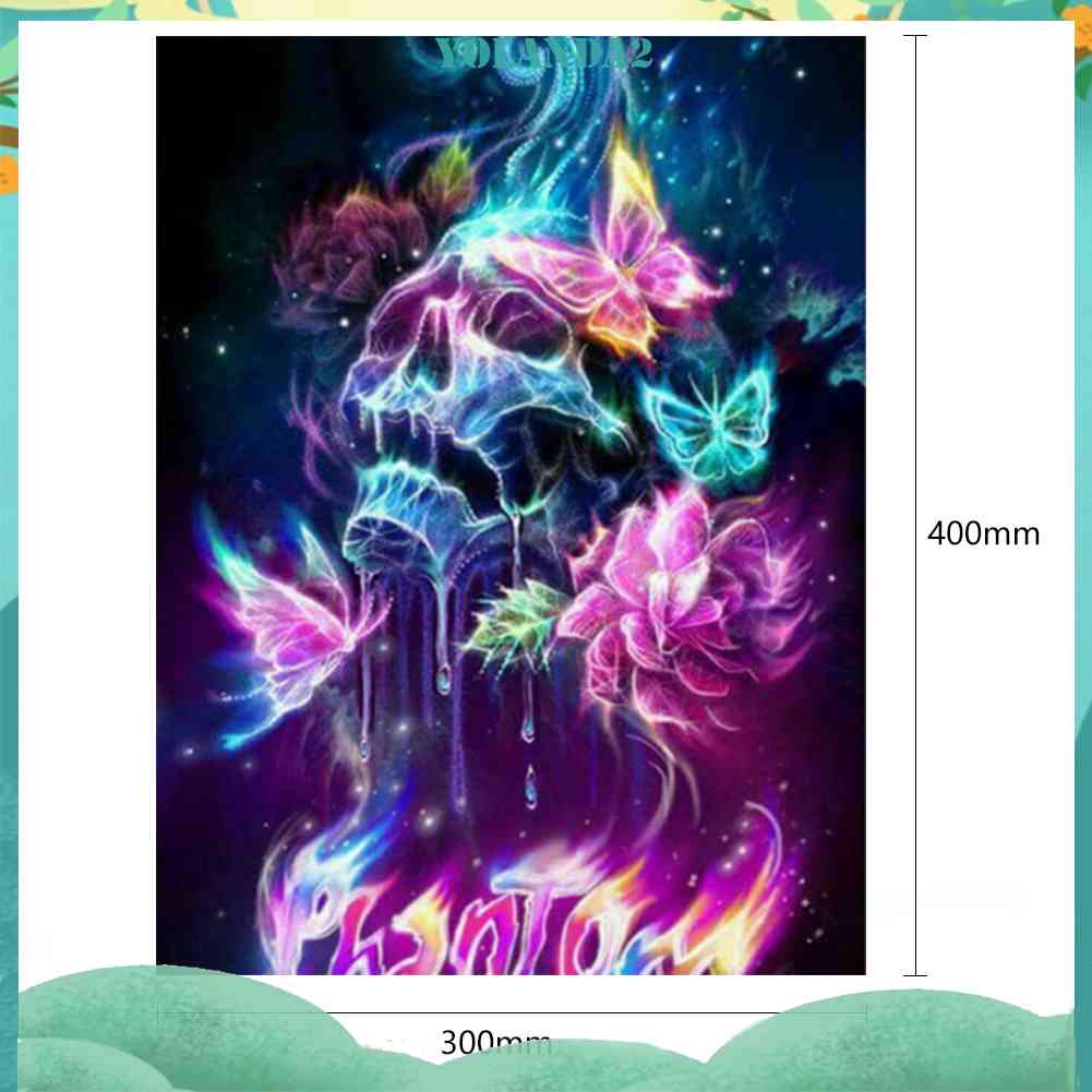 Tranh Đính Đá Kim Cương Toàn Bộ 5D DIY Hình Đầu Lâu