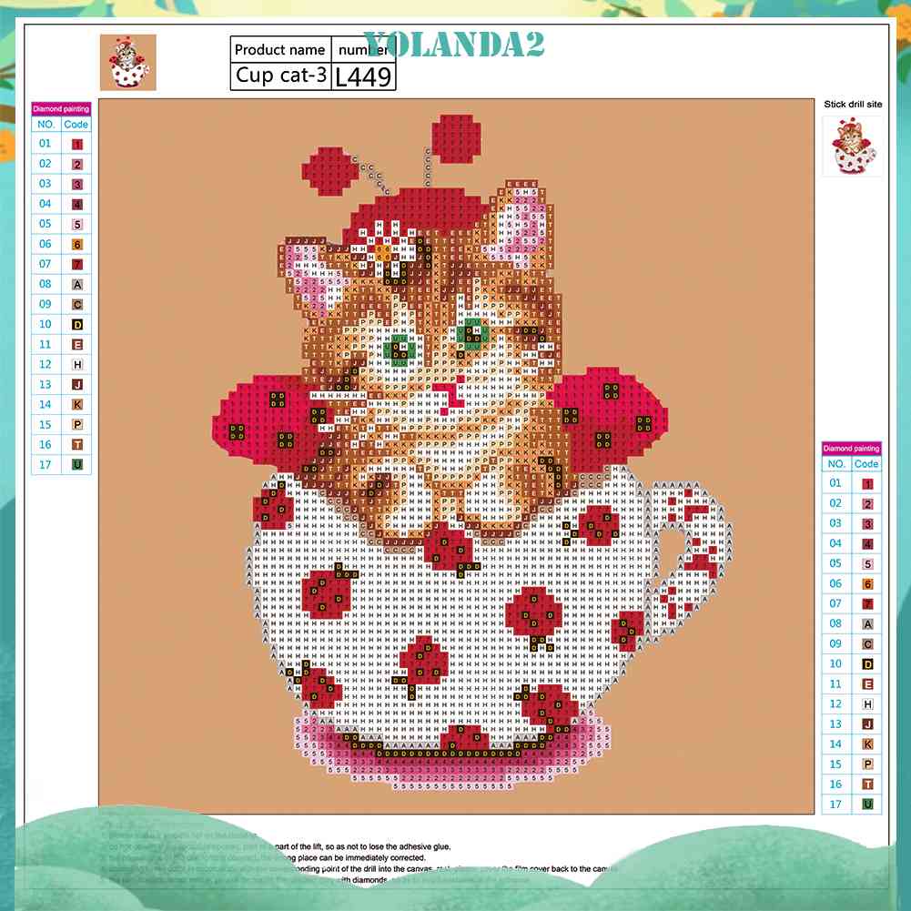 Bộ Tranh Đính Đá 5D Tự Làm Hình Mèo Đeo Cốc Đáng Yêu