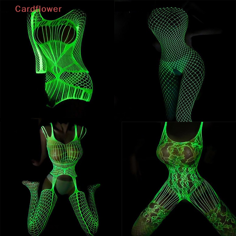 < Cardflower > Quần Tất Lưới Phát Sáng Trong Bóng Tối Quyến Rũ Cho Nữ Mới