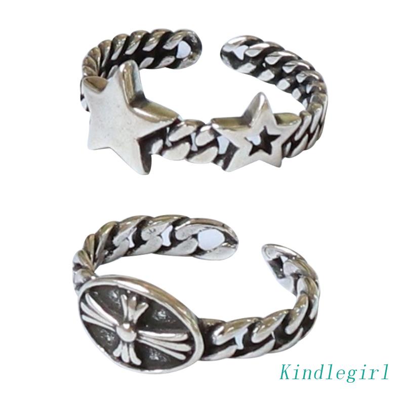 Nhẫn Hở Hình Ngôi Sao Cổ Điển Có Thể Điều Chỉnh Kích Cỡ Thời Trang Cho Bé Trai Và Gái