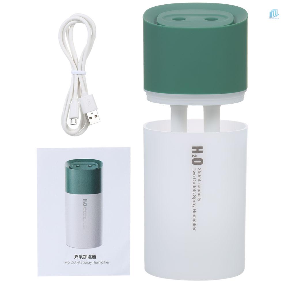 Máy Phun Sương Tạo Độ Ẩm smartwatchinone 350ml Hai Ổ Cắm USB Kèm Đèn Màu Sắc Dành Cho Nhà Cửa / Văn Phòng