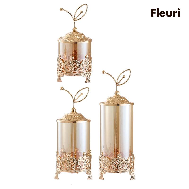 Lọ Thủy Tinh Đựng Kẹo / Bánh Có Nắp Đậy Thiết Kế Tinh Tế Trang Trí Bàn Làm Việc