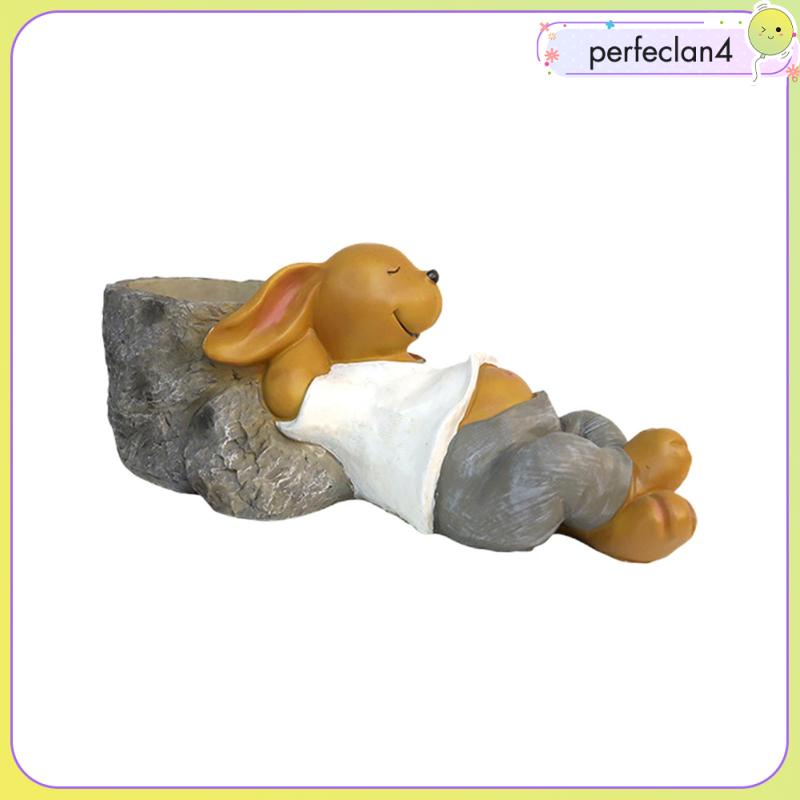 Chậu Cây Sen Đá Resin Hình Thỏ Điêu Khắc Thủ Công Trang Trí