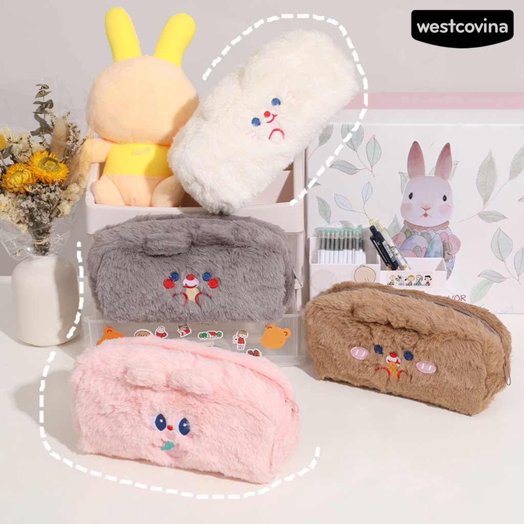 [COD]♪Túi Đựng Bút Bằng Vải Bông Hình Mặt Cười Hoạt Hình Sức Chứa Lớn Dễ Mang Theo Thoải Mái