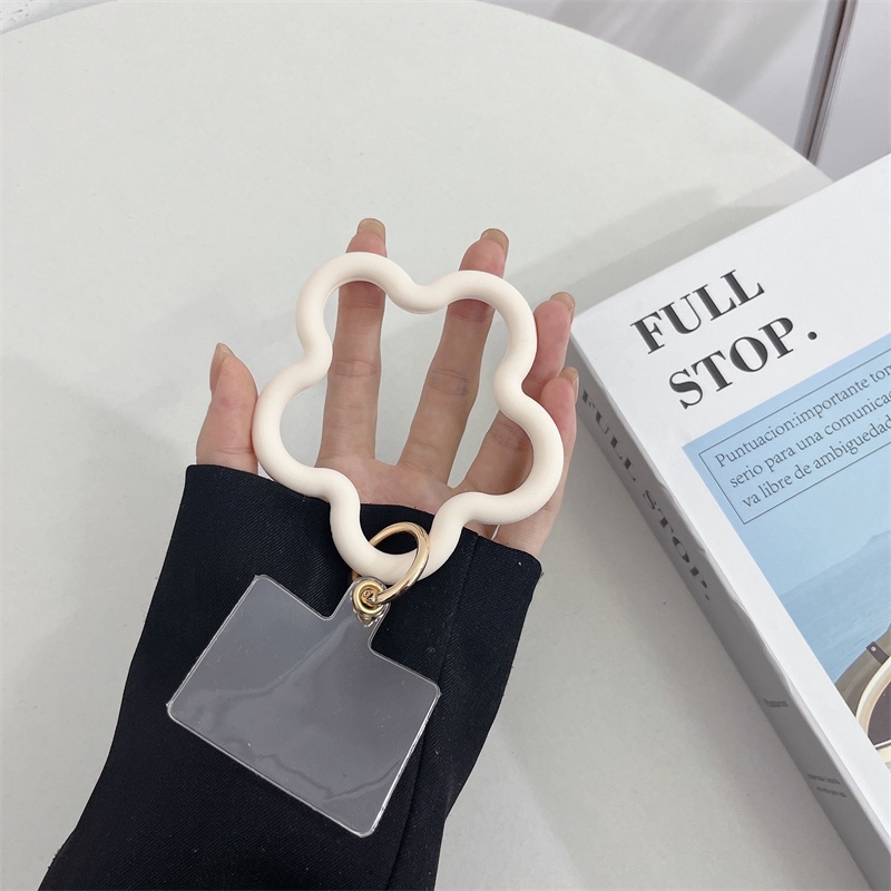 Ốp Điện Thoại Silicone Cao Su Chống Rơi Họa Tiết Hoa Kèm Dây Đeo Tay Thông Dụng Cho Mùa