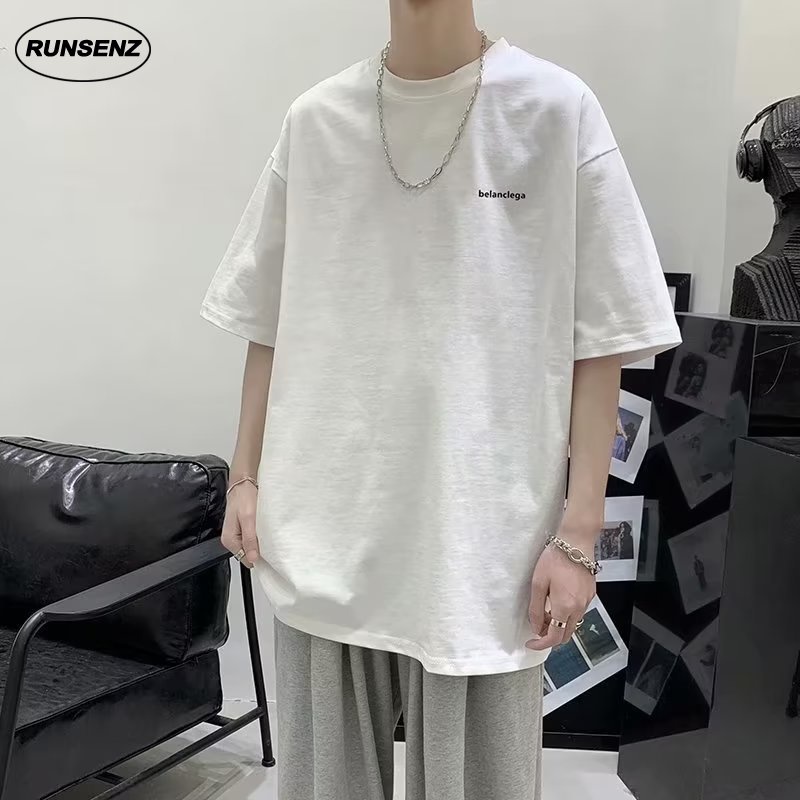 Áo Thun Mỏng Tay Ngắn Cổ Tròn Dáng Rộng Thời Trang Cho Nam Giới Có Size M-8XL
