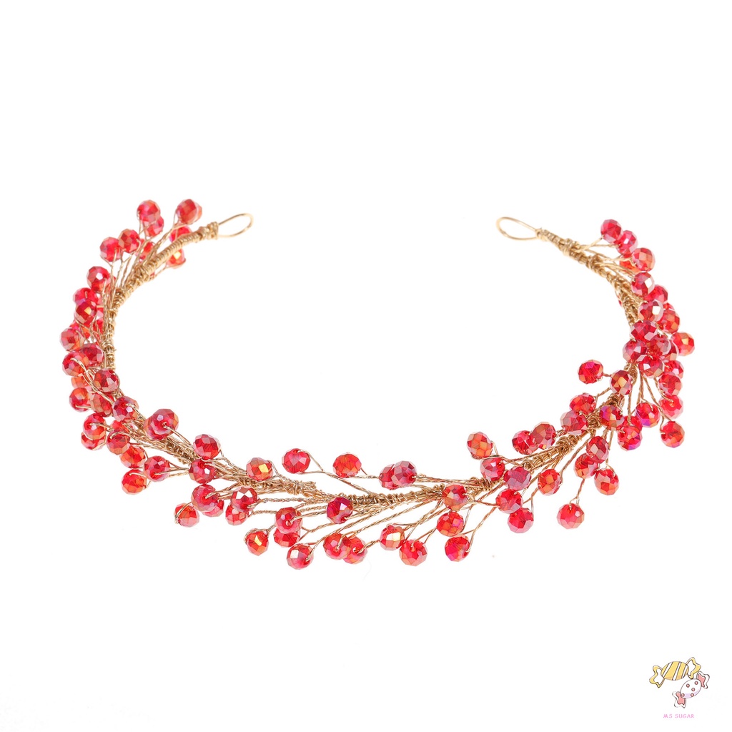 YADORNOS Vòng Hoa Đội Đầu Bằng Acrylic Đính Hạt Pha Lê Cho Cô Dâu