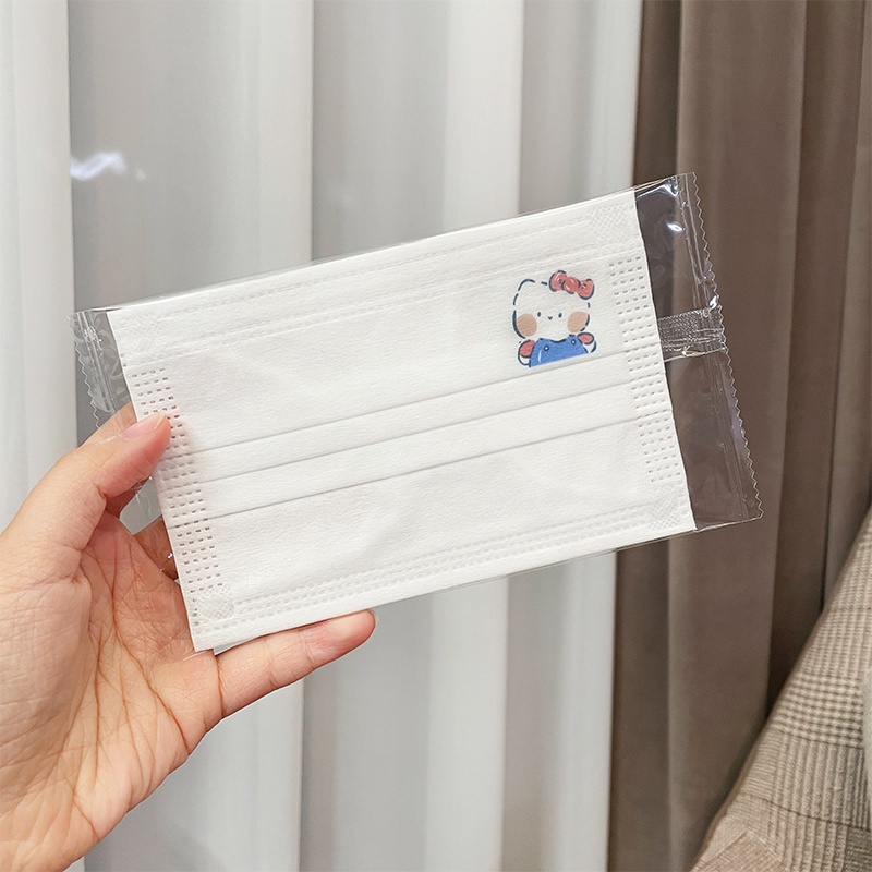 Khẩu Trang Ba Lớp Giữ Ấm Thoáng Khí Họa Tiết Hoạt Hình Xinh Xắn Dành Cho Bé 4-12 Tuổi