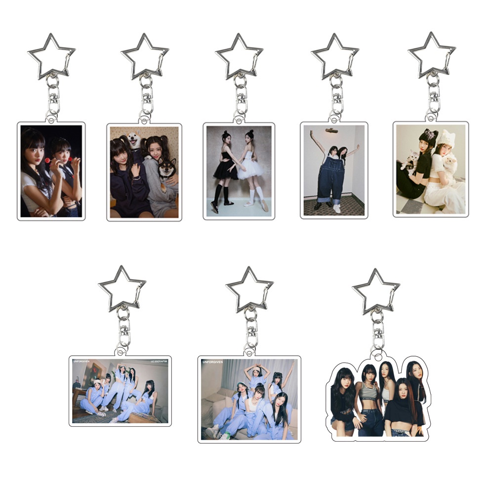1 Móc Chìa Khóa Acrylic In Chữ Lesserafim KAZUHA SAKURA Enchae CHAEWON YUNJIN Dễ Thương