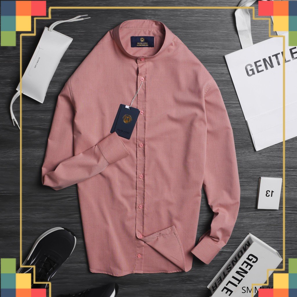 SHOP QAXK - Áo sơ mi cổ trụ Modal siêu mịn dáng Slimfit- siêu đẹp thời trang sẽ làm hài lòng quý zị -SMML113- - CHUẨN ĐẸ