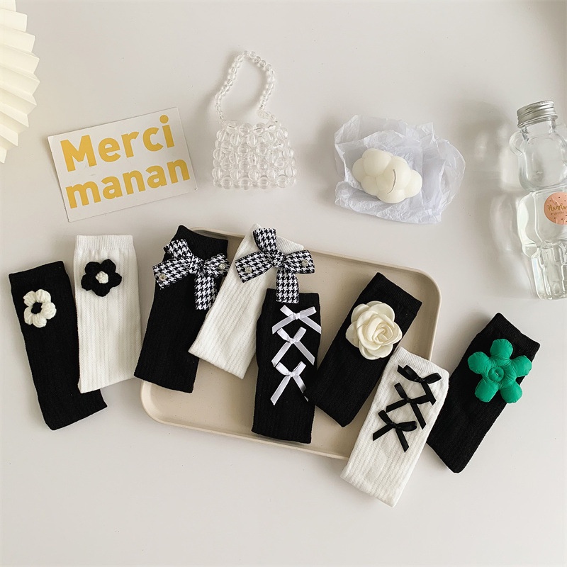 Vớ Đính Nơ Họa Tiết Hoa Phong Cách Hàn Quốc Thời Trang Mùa Hè Xinh Xắn Cho Bé Gái