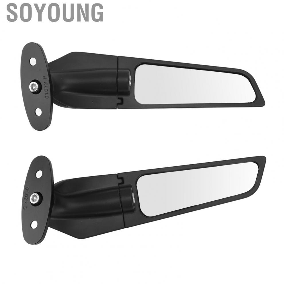 Soyoung Side Wing Mirrors  Rear View Adjustable Sporty Look for Motorcycle