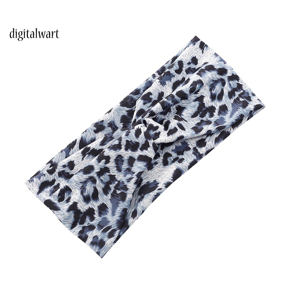 Kỹ Thuật Số| Băng Đô Cài Tóc Co Giãn In Họa Tiết Da Báo Thời Trang Cho Nữ