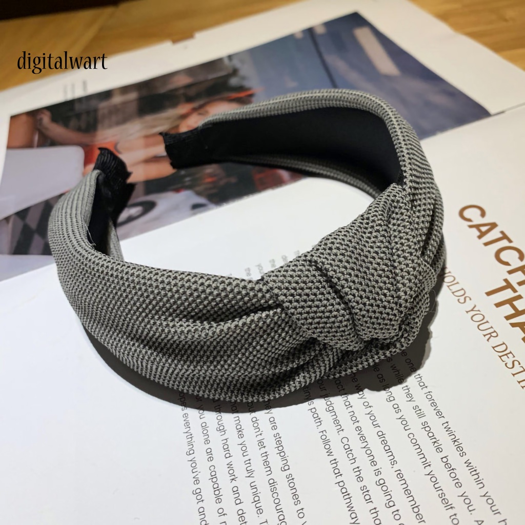 Kỹ Thuật Số| Băng Đô Cài Tóc Dệt Kim Kiểu Thắt Nút Màu Sắc Tinh Khiết Cổ Điển