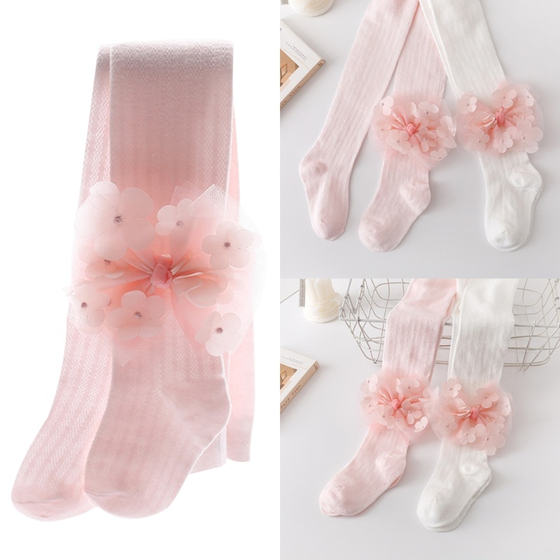 Quần Tất Cotton Mỏng Co Giãn Thoáng Khí Giữ Ấm Chân Cho Bé Gái