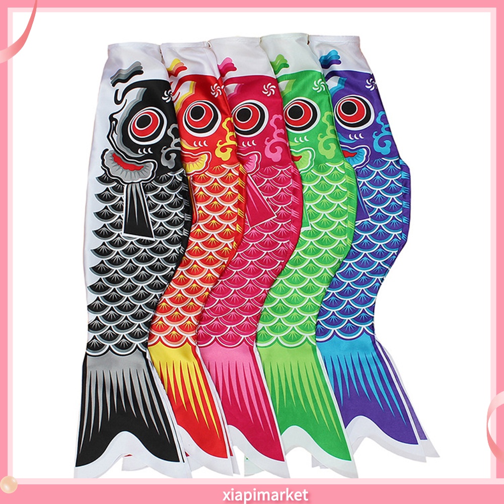 [XP] Dù Che Gió Bằng Satin Chống Thời Tiết Hoạt Hình Rồng Cá Chép Cho Lễ Hội