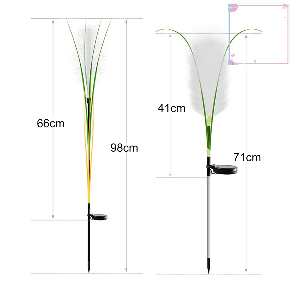 Bộ 2 Đèn Sậy Năng Lượng Mặt Trời Mềm Tự Động Không Dây Cho Sân Vườn