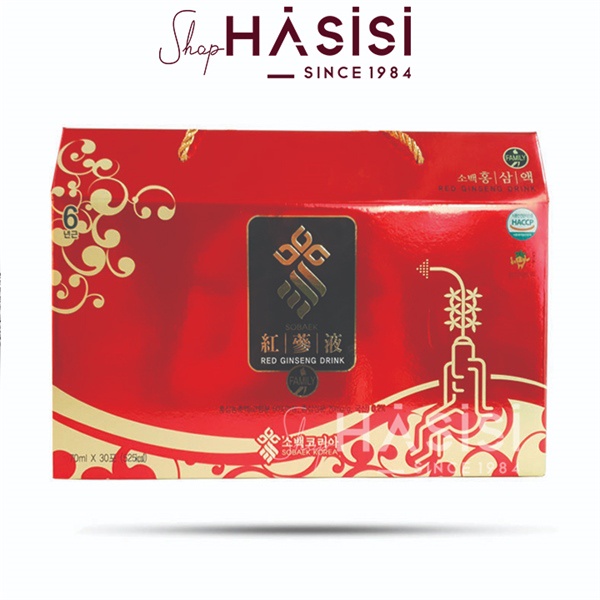 Nước Hồng Sâm Hàn Quốc SOBAEK - Red Ginseng Drink Family 70ml x30 (30 Gói)