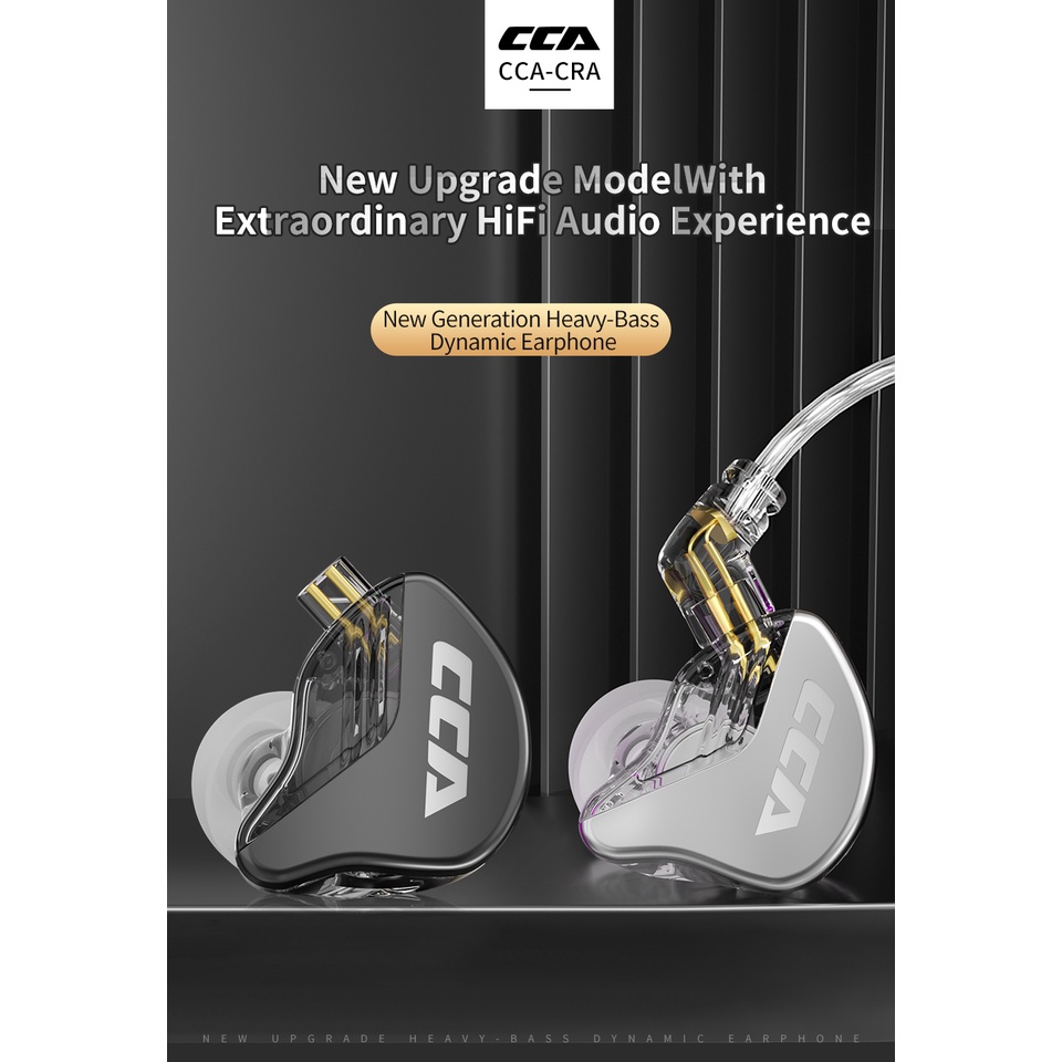 Tai Nghe Nhét Tai CCA CRA HiFi Có Dây Bằng Kim Loại Phong Cách Thể Thao Chất Lượng Cao