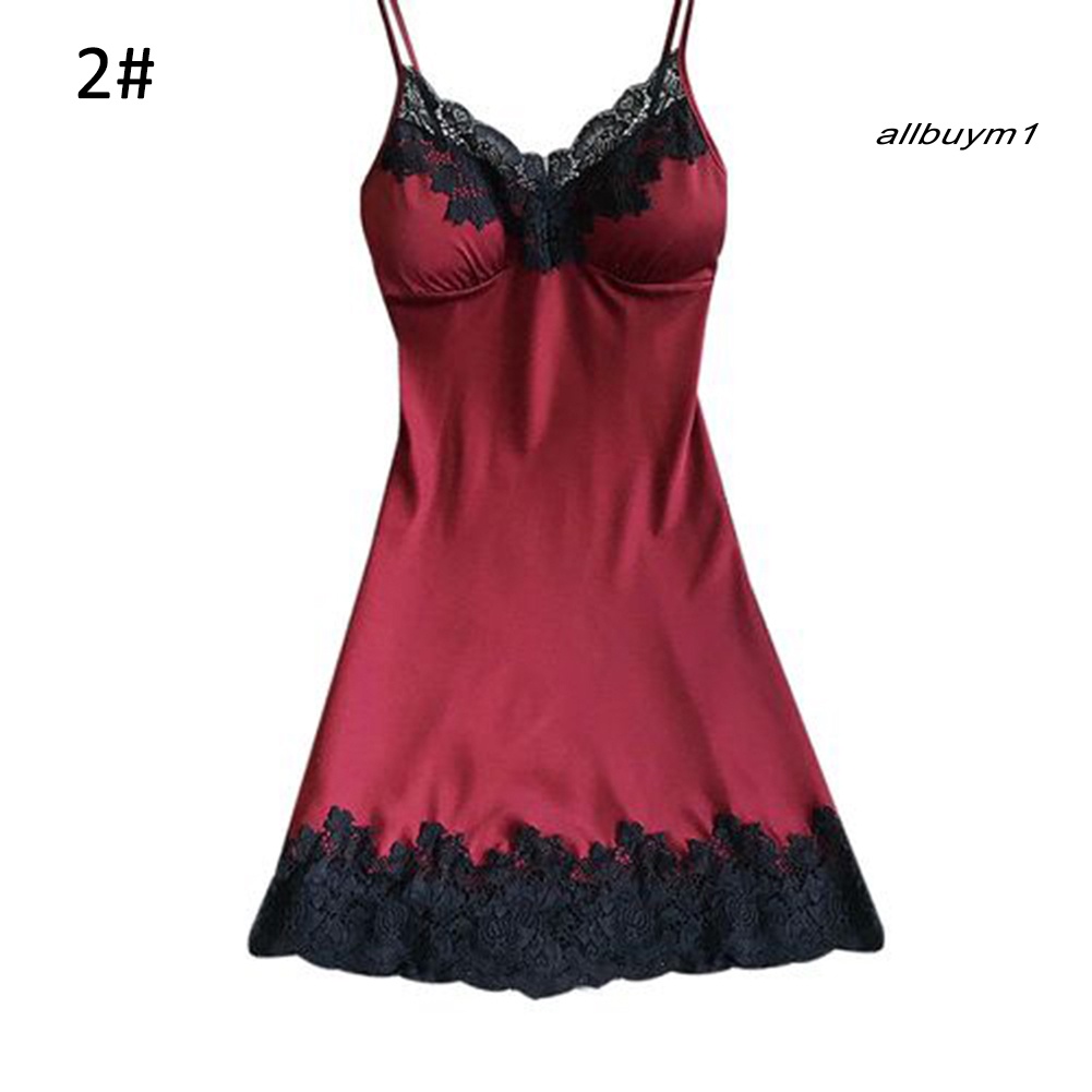 Đầm Ngủ Hai Dây Cổ Chữ V Có Mút Đệm Quyến Rũ Dành Cho Nữ