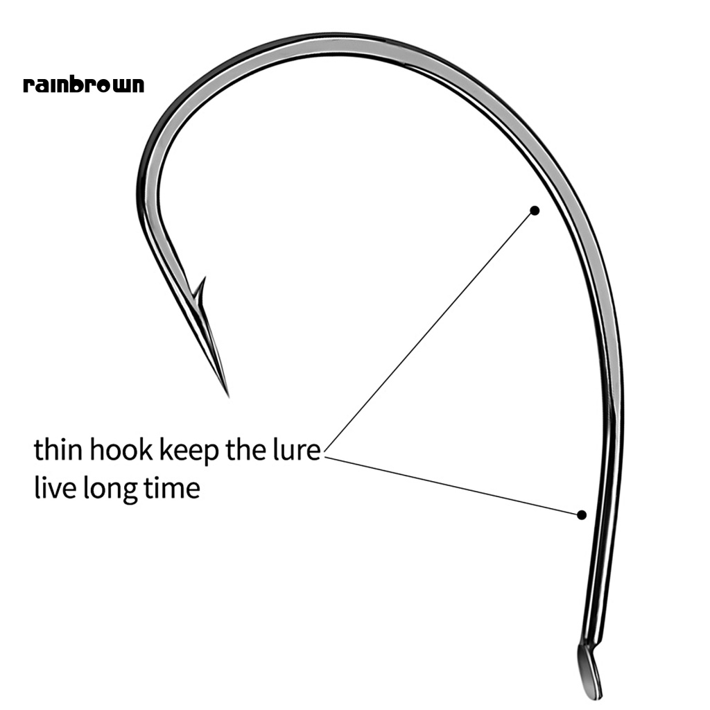 Bộ 10 Móc Câu Cá Bằng Thép Cacbon Độ Ổn Định Cao Chống Rỉ Sét