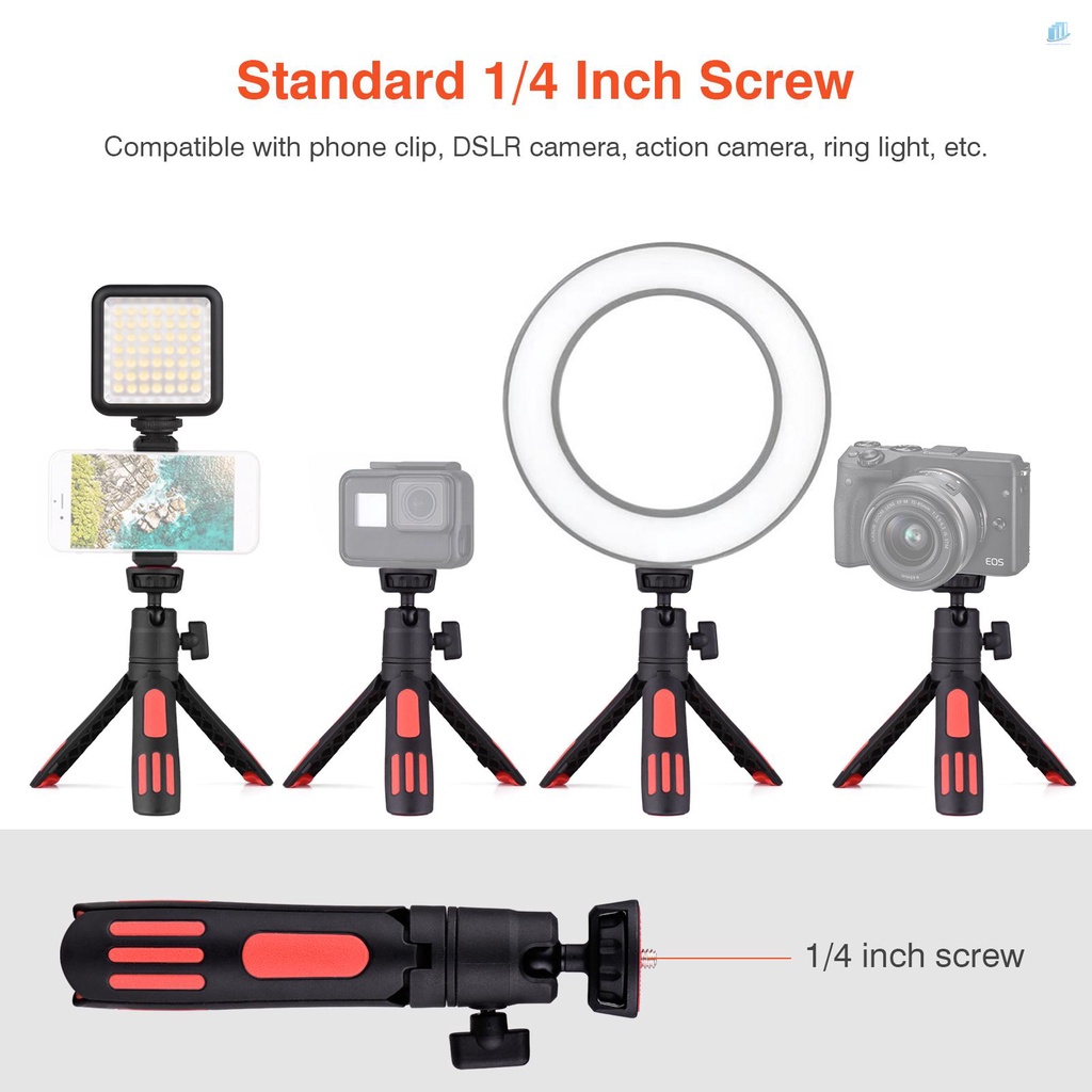 ANDOER Bộ Giá Đỡ Ba Chân Mini Có Đèn LED Và Kẹp Gắn Điện Thoại Mini 5500K Điều Chỉnh Được Độ Sáng Hỗ Trợ Quay Video / Điện Thoại Thông Minh